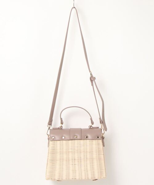 EDIT COLOGNE（エディットコロン）の「【美人百花6月号タイアップ商品】ビジューリングラタンバッグ（ショルダーバッグ・レディース・ブルー/ブラウン/シルバー・ﾌﾘ-）」の4枚目の写真