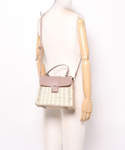 EDIT COLOGNE（エディットコロン）の「【美人百花6月号タイアップ商品】ビジューリングラタンバッグ（ショルダーバッグ・レディース・ブルー/ブラウン/シルバー・ﾌﾘ-）」の7枚目の写真