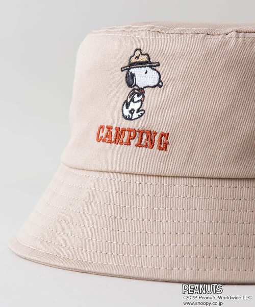 PEANUTS(ピーナッツ)の「【OUTDOOR PRODUCTS/アウトドアプロダクツ】【PEANUTS/ピーナッツ】ワンポイント刺繍バケットハット(ハット・メンズ・ブラック/ベージュ/カーキ・58cm)」の5枚目の写真