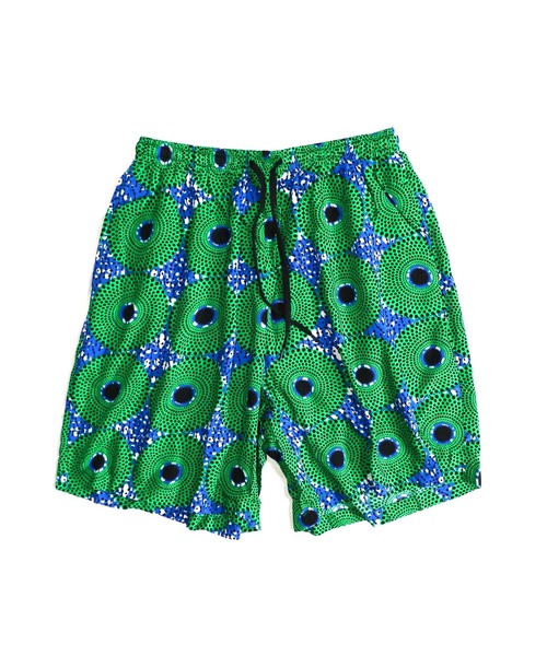 PENNEYS(ぺニーズ)の「PENNEY'S / ペニーズ AFRICAN PRINTED TRANING SHORTS アフリカンプリント ショーツ(その他パンツ・メンズ・グリーン/レッド/パープル/グリーン系その他・MEDIUM/LARGE)」の2枚目の写真