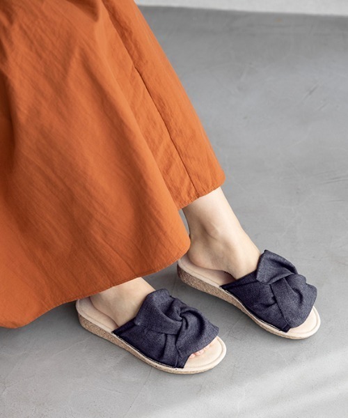 ノットリボン軽量ウェッジサンダル Earth Music Ecology サンダル Earth Music Ecology アースミュージックアンドエコロジー のファッション通販 Zozotown