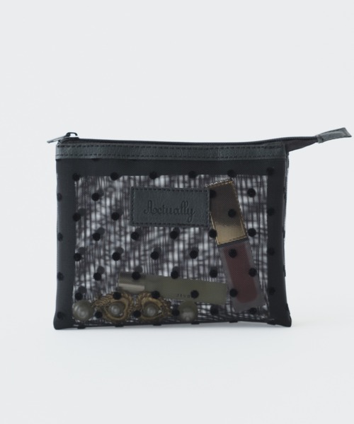 Actually（アクチュアリー）の「メッシュダブルポーチ（ポーチ・レディース・シルバー×ゴールド/ブラック/ゼブラ/ストライプ/ドット・フリー）」の15枚目の写真