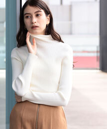 Ray BEAMS | Ray BEAMS / 14G リブ タートル ニット(ニット/セーター)