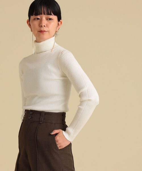 Ray BEAMS（レイビームス）の「Ray BEAMS / 14G リブ タートル ニット（ニット/セーター・レディース・イエロー/ブルー/ブラック/オフホワイト・ONE SIZE）」の15枚目の写真