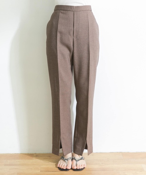 URBAN RESEARCH（アーバンリサーチ）の「スラブオックススリットイージーパンツ（その他パンツ・レディース・ブラウン系その他/ネイビー・38/36）」の3枚目の写真