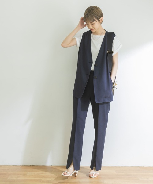 URBAN RESEARCH（アーバンリサーチ）の「スラブオックススリットイージーパンツ（その他パンツ・レディース・ブラウン系その他/ネイビー・38/36）」の11枚目の写真