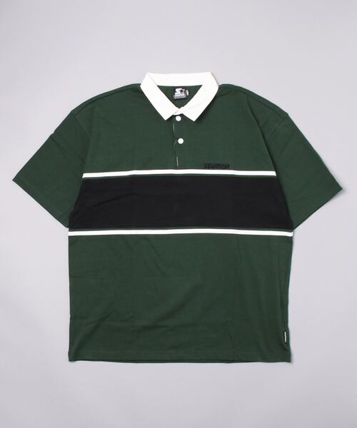 STARTER（スターター）の「STARTER/スターター  配色切替ラガーポロシャツ / ST-ST031（ポロシャツ・レディース・ブラック/グリーン/ホワイト・MEDIUM/LARGE/X-LARGE）」の5枚目の写真