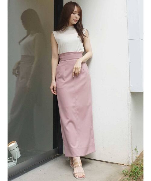 MERCURYDUO（マーキュリーデュオ）の「ステッチデザインストレッチタイトスカート（スカート・レディース・ブラウン/ピンク/イエロー/インディゴブルー・SMALL/MEDIUM）」の6枚目の写真