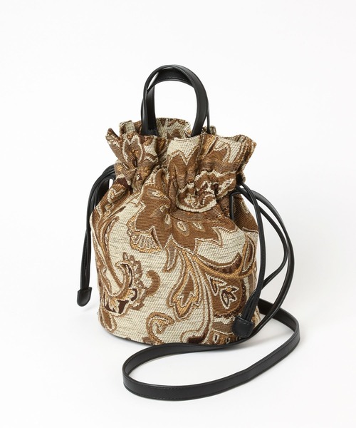 LEPSIM（レプシィム）の「ゴブランキンチャクショルダーバッグ　344093（ショルダーバッグ・レディース・ブラウン/ブルー・ONE SIZE）」の5枚目の写真