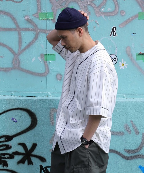 BACK NUMBER（バックナンバー）の「【BACK NUMBER】ベースボールシャツ（シャツ/ブラウス・メンズ・ネイビー/グレー/ホワイト×ネイビー・M/L）」の2枚目の写真