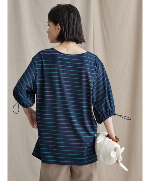 AMERICAN HOLIC(アメリカンホリック)の「袖ドロストカットプルオーバー(Tシャツ/カットソー・レディース・グリーン/マルチ・M/L)」の7枚目の写真