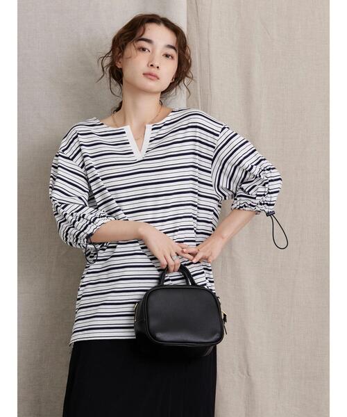 AMERICAN HOLIC(アメリカンホリック)の「袖ドロストカットプルオーバー(Tシャツ/カットソー・レディース・グリーン/マルチ・M/L)」の13枚目の写真