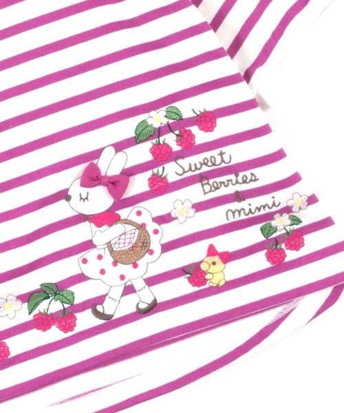 KP（ケーピー）の「ボーダー七分袖チュニック(100～130cm)（Tシャツ/カットソー・キッズ・ピンク/イエロー・110cm/100cm/120cm/130cm）」の8枚目の写真