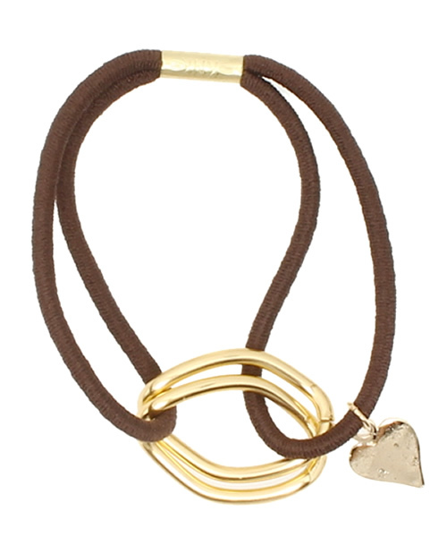 Fun & Daily（ファンアンドデイリー）の「F&D : ハートリングヘアゴム＆ブレス（ヘアゴム・レディース・ブラック/ブラウン/ワイン/ホワイト・FREE）」の9枚目の写真