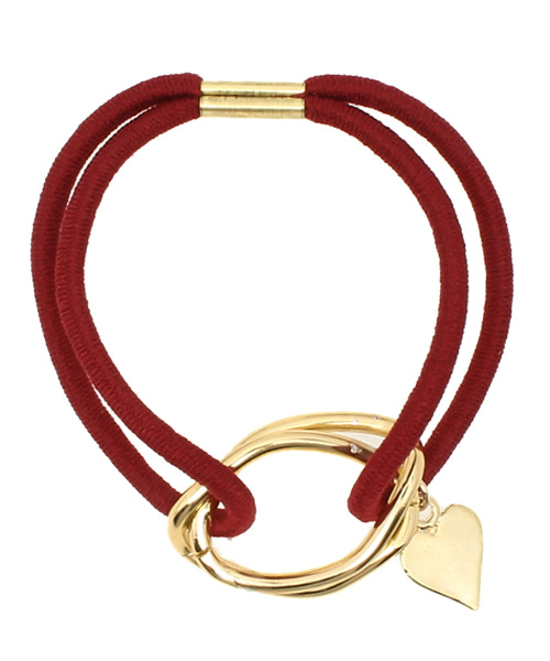 Fun & Daily（ファンアンドデイリー）の「F&D : ハートリングヘアゴム＆ブレス（ヘアゴム・レディース・ブラック/ブラウン/ワイン/ホワイト・FREE）」の4枚目の写真