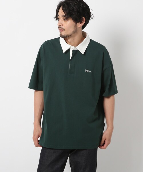 BASECONTROL（ベースコントロール）の「◆ビッグシルエット ヘビー天竺 半袖ラガーシャツ（ポロシャツ・メンズ・チャコールグレー/ブラック/ダークグリーン・02/03/04）」の3枚目の写真