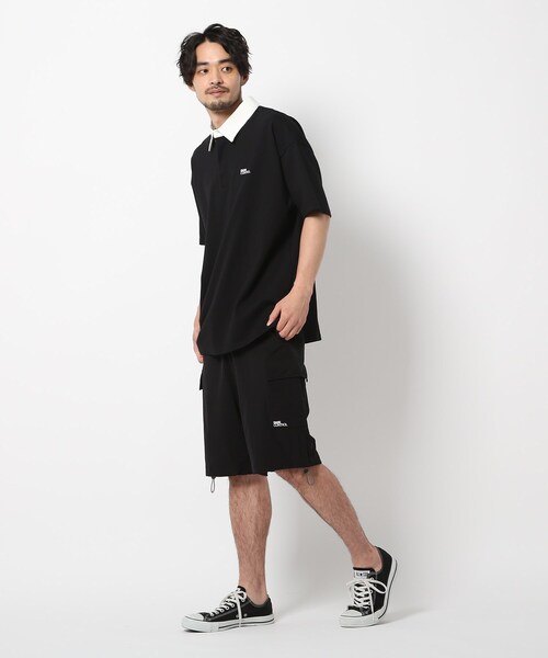 BASECONTROL（ベースコントロール）の「◆ビッグシルエット ヘビー天竺 半袖ラガーシャツ（ポロシャツ・メンズ・チャコールグレー/ブラック/ダークグリーン・02/03/04）」の14枚目の写真