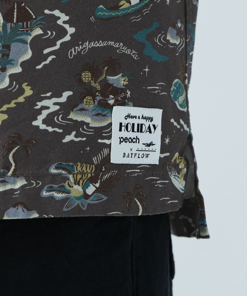 BAYFLOW(ベイフロー)の「【Peach×BAYFLOW】ガラシャツ(シャツ/ブラウス・メンズ・ブルー/チャコール・LARGE/MEDIUM)」の13枚目の写真