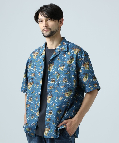 BAYFLOW(ベイフロー)の「【Peach×BAYFLOW】ガラシャツ(シャツ/ブラウス・メンズ・ブルー/チャコール・LARGE/MEDIUM)」の7枚目の写真