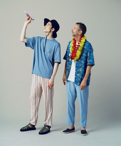 BAYFLOW(ベイフロー)の「【Peach×BAYFLOW】ガラシャツ(シャツ/ブラウス・メンズ・ブルー/チャコール・LARGE/MEDIUM)」の3枚目の写真