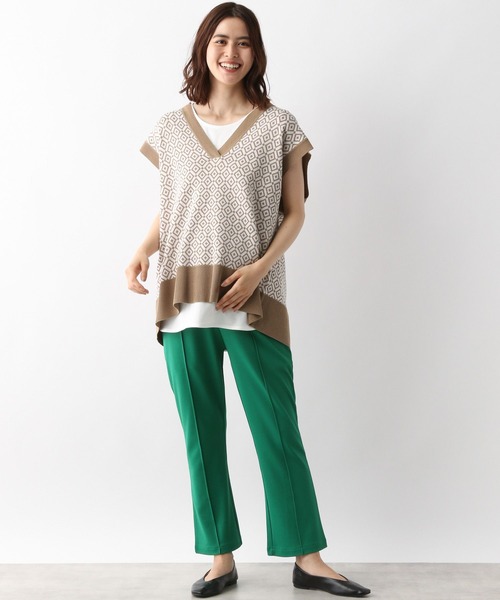 LEPSIM（レプシィム）の「マタニティ／14ゲージキカWジャガードベスト　298711（マタニティウェア/グッズ・レディース・ブラック/ベージュ・FREE）」の7枚目の写真