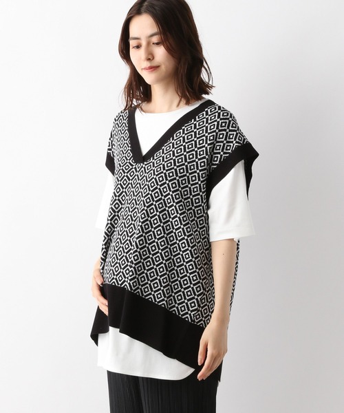 LEPSIM（レプシィム）の「マタニティ／14ゲージキカWジャガードベスト　298711（マタニティウェア/グッズ・レディース・ブラック/ベージュ・FREE）」の18枚目の写真