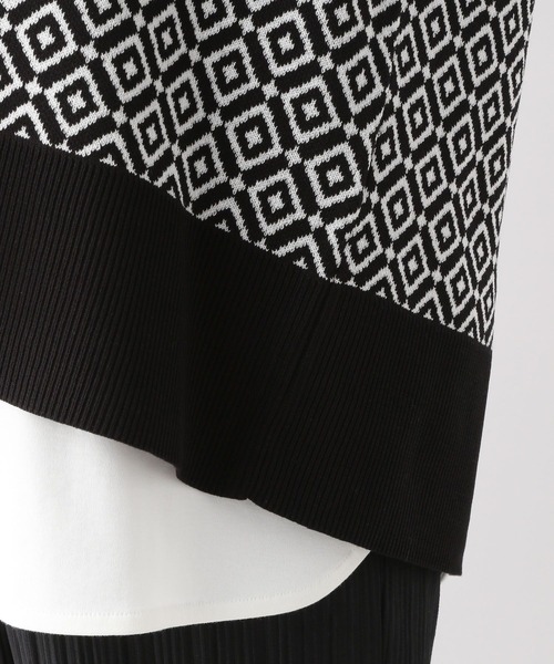 LEPSIM（レプシィム）の「マタニティ／14ゲージキカWジャガードベスト　298711（マタニティウェア/グッズ・レディース・ブラック/ベージュ・FREE）」の8枚目の写真