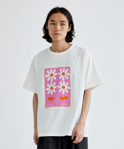 LiNoH（リノー）の「FLOWER PRINT S/S TEE（Tシャツ/カットソー・メンズ・ピンク/グリーン/ブルー・1/2）」の3枚目の写真