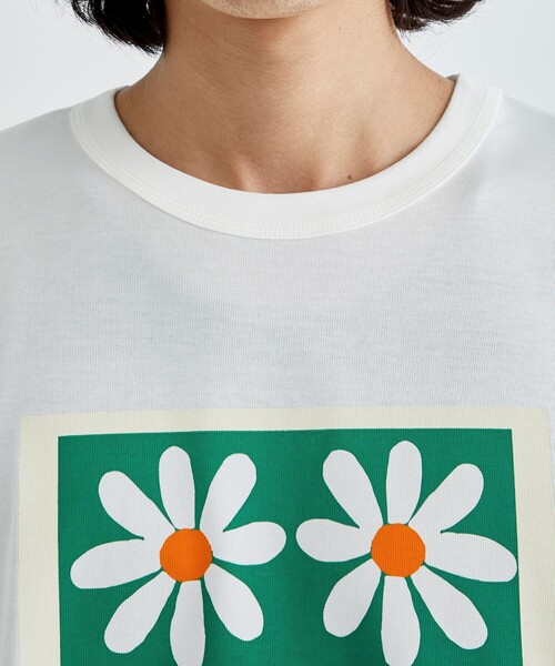 LiNoH（リノー）の「FLOWER PRINT S/S TEE（Tシャツ/カットソー・メンズ・ピンク/グリーン/ブルー・1/2）」の5枚目の写真