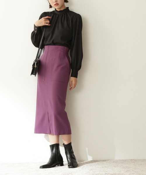 N.（N. Natural Beauty Basic）（エヌエヌナチュラルビューティーベーシック）の「【S Size Line】◆ＴＲポケットタイトスカート（スカート・レディース・ベージュ/ナチュラル/ネイビー/パープル/ブルー/ブラウン・SMALL/MEDIUM）」の6枚目の写真