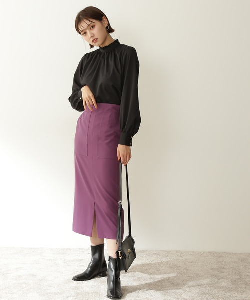 N.（N. Natural Beauty Basic）（エヌエヌナチュラルビューティーベーシック）の「【S Size Line】◆ＴＲポケットタイトスカート（スカート・レディース・ベージュ/ナチュラル/ネイビー/パープル/ブルー/ブラウン・SMALL/MEDIUM）」の8枚目の写真