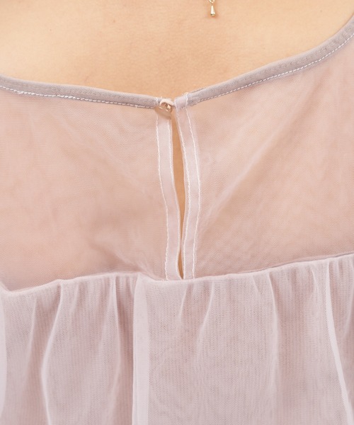 ROYAL PARTY（ロイヤルパーティー）の「チュール重ねカットトップス（Tシャツ/カットソー・レディース・ブラック/オフホワイト/ピンクベージュ・FREE）」の5枚目の写真