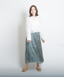 【papaver】オーロラサテンプリーツSK