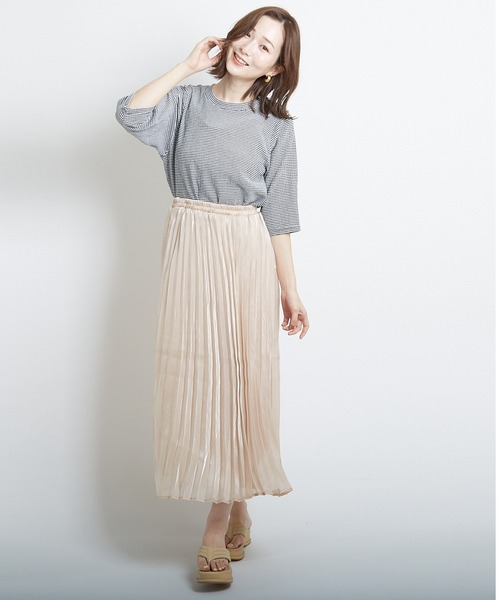 PAPAVER(パパヴェル)の「【papaver】オーロラサテンプリーツSK(スカート・レディース・グリーン/モカ/グレー/ベージュ/オフホワイト・MEDIUM)」の16枚目の写真