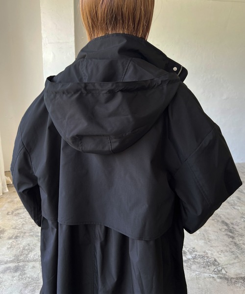 LIAN（リアン）の「スタンドモッズコート（モッズコート・レディース・ブラック/カーキ/オレンジ/アイボリー・FREE）」の7枚目の写真