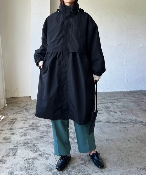 LIAN（リアン）の「スタンドモッズコート（モッズコート・レディース・ブラック/カーキ/オレンジ/アイボリー・FREE）」の8枚目の写真