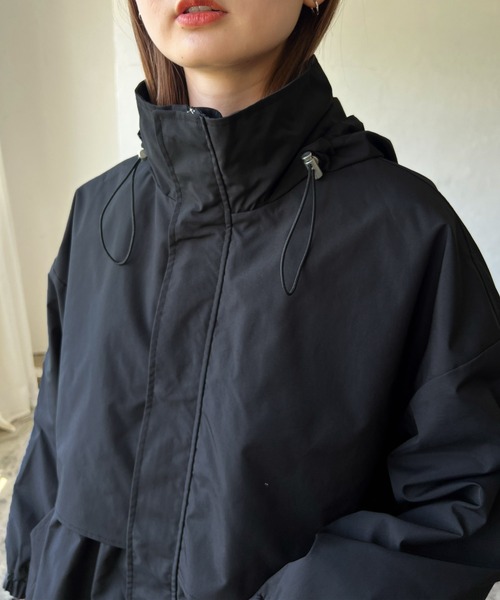 LIAN（リアン）の「スタンドモッズコート（モッズコート・レディース・ブラック/カーキ/オレンジ/アイボリー・FREE）」の9枚目の写真