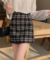Loueme（ルエム）の「チェックハイウエストタイトミニスカート（スカート）」