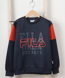 FILA（フィラ）の「【FILA/フィラ】ビッグシルエット ブランドロゴ ラバープリント 袖切替えトレーナー / キッズスウェット/【140ｃｍ-160ｃｍ】（スウェット・キッズ）」