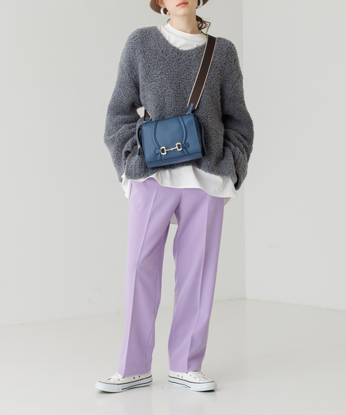 LOWELL things（ロウェル　シングス）の「Bit/レザービット付きクロスBODYBAG（ショルダーバッグ・レディース・ブルー/カーキ/ブラック/アイボリー/グレイッシュベージュ/シルバー・フリー）」の12枚目の写真