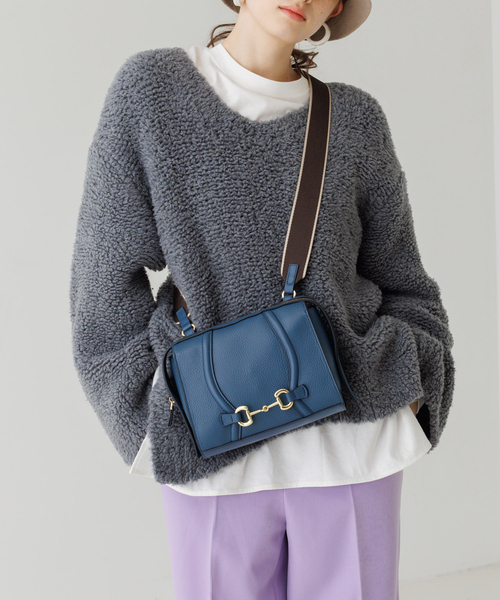 LOWELL things（ロウェル　シングス）の「Bit/レザービット付きクロスBODYBAG（ショルダーバッグ・レディース・ブルー/カーキ/ブラック/アイボリー/グレイッシュベージュ/シルバー・フリー）」の21枚目の写真