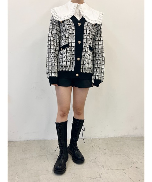 PHILLY（フィリー）の「ツイードニットカーディガン（カーディガン/ボレロ・レディース・ホワイト/ブラック・FREE）」の10枚目の写真