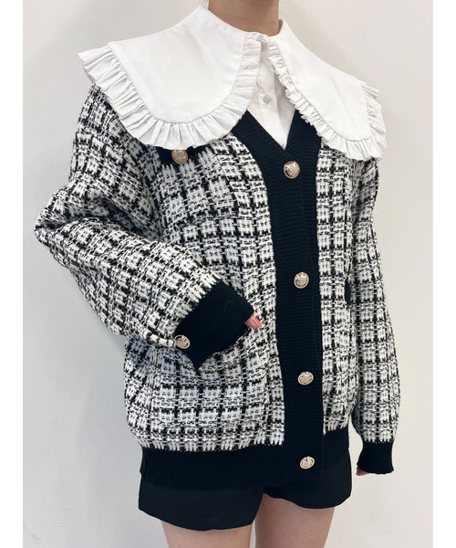 PHILLY（フィリー）の「ツイードニットカーディガン（カーディガン/ボレロ・レディース・ホワイト/ブラック・FREE）」の11枚目の写真