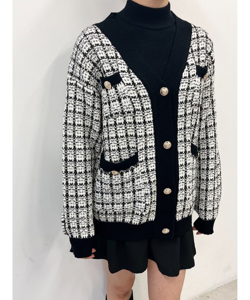 PHILLY（フィリー）の「ツイードニットカーディガン（カーディガン/ボレロ・レディース・ホワイト/ブラック・FREE）」の13枚目の写真