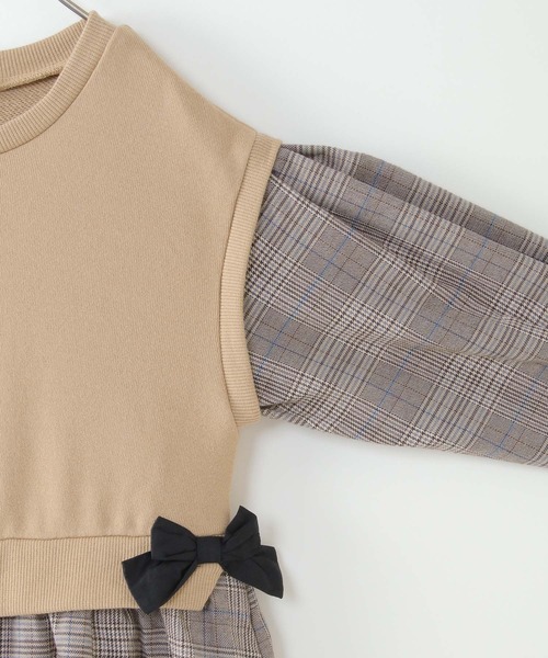 ikka（イッカ）の「【キッズ】ベストドッキングチェックワンピース（100~160cm）（ワンピース・キッズ・ブラック/ベージュ・100/110/120/130/140/150/160）」の10枚目の写真