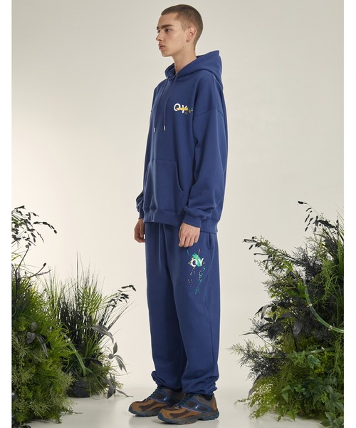 OY(オーワイ)の「『OY/オーワイ』DIRTY PAINTING LOGO HOODIE/ペイント加工 ロゴ フーディ プルオーバーパーカー(パーカー・メンズ・ブルー/ブラック/グレー・L/M)」の19枚目の写真