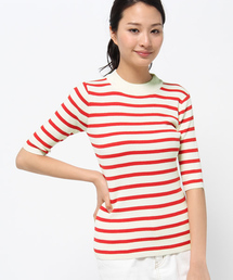 CIAOPANIC | 【Ciaopanic】 C1005分袖ボーダーRIBハイネック(ニット/セーター)