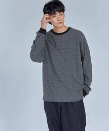 green label relaxing | タック ボーダー リブ クルーネック 長袖 カットソー(Tシャツ/カットソー)