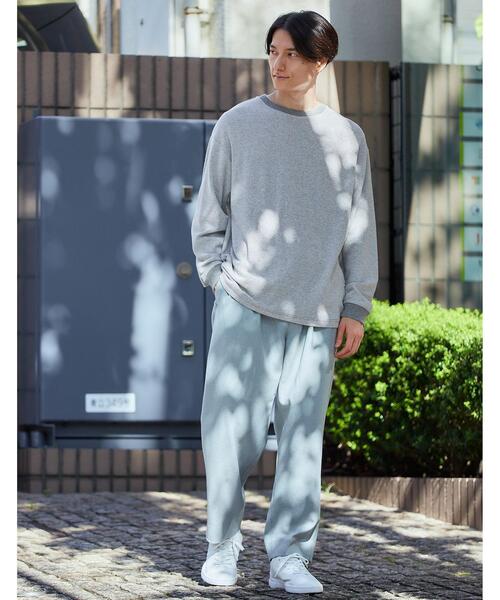 green label relaxing（グリーンレーベルリラクシング）の「タック ボーダー リブ クルーネック 長袖 カットソー（Tシャツ/カットソー・メンズ・ブラック/ダークグリーン/グレー・S/M/L/XL）」の5枚目の写真