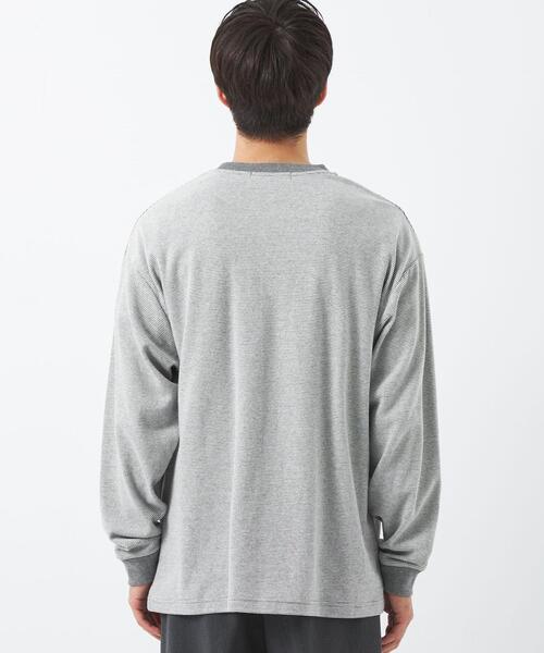 green label relaxing（グリーンレーベルリラクシング）の「タック ボーダー リブ クルーネック 長袖 カットソー（Tシャツ/カットソー・メンズ・ブラック/ダークグリーン/グレー・S/M/L/XL）」の11枚目の写真